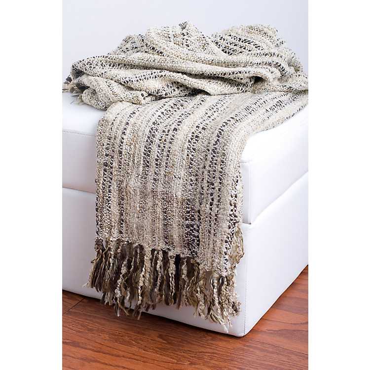 Premium White Grey-red Farmhouse Cozy Throw Blanket With Fringes Couch Sofa Blanket Grey-Red Neo Weaver Hand Made 100% Cotton Throw Blanket Throw Blanket For Living Room Soft Throw Blanket 