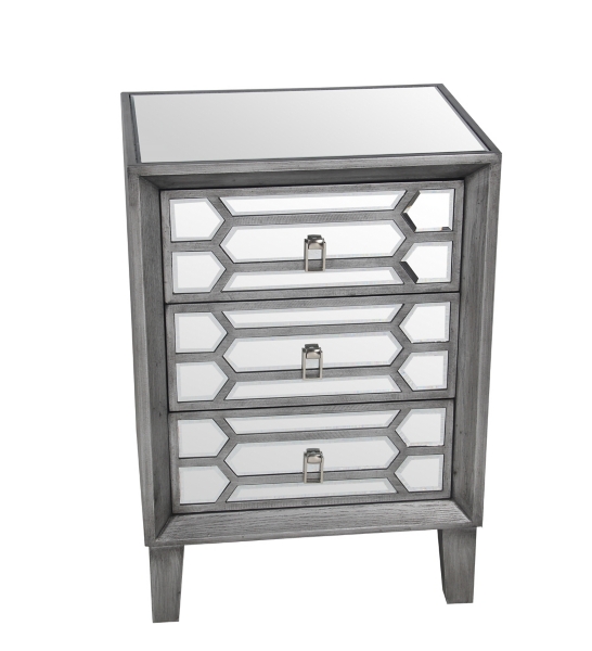 Mia 3 Drawer Mirrored Nightstand Kirklands