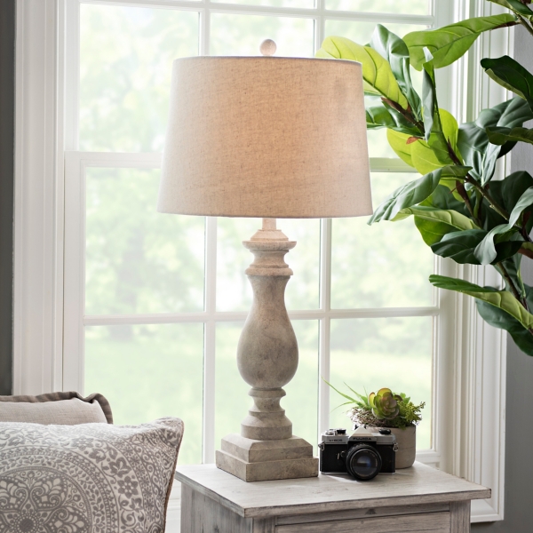 cream colored table lamps