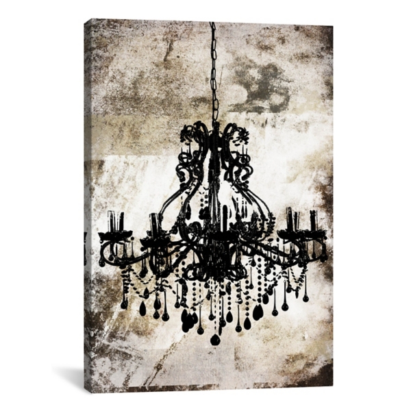 Black Chandelier Canvas Art Print Kirklands