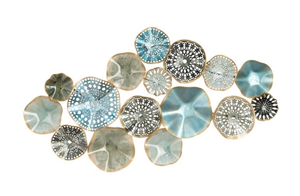 Blue and Gold Metal Discs Wall Plaque Kirklands Home