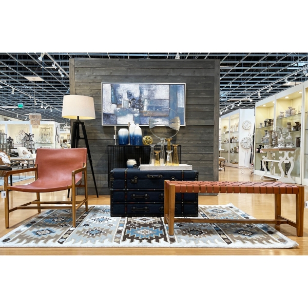 Blue Abstract Framed Canvas Art Print