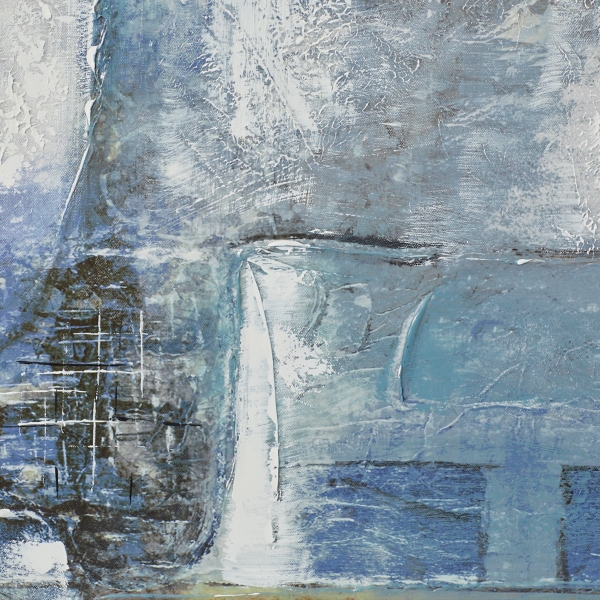 Blue Abstract Framed Canvas Art Print