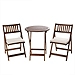 Acacia Wood 3-pc. Bistro Set with Cushions