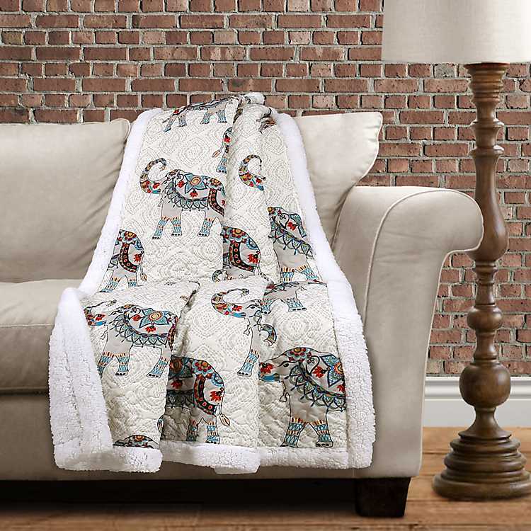 elephant pattern throw blanket