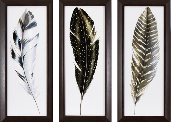 Watercolor Feather Framed Art Prints Set Of 3 Kirklands