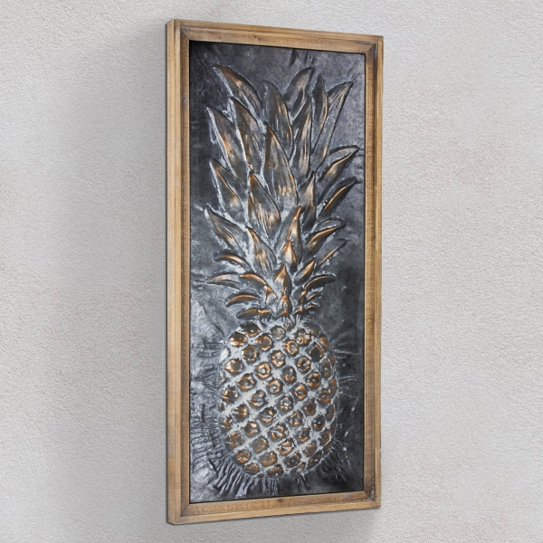 Metal Pineapple Framed Wall Plaque Kirklands