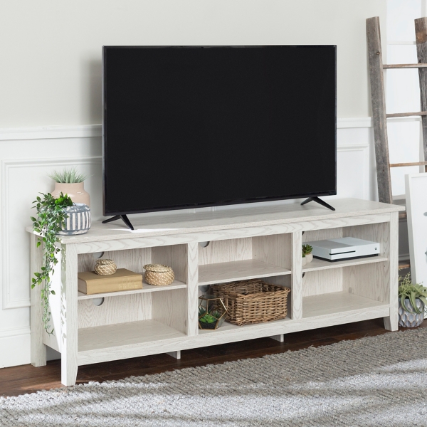 Tv stand deals wood and white