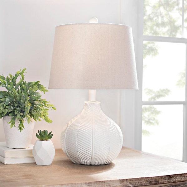 white textured table lamp