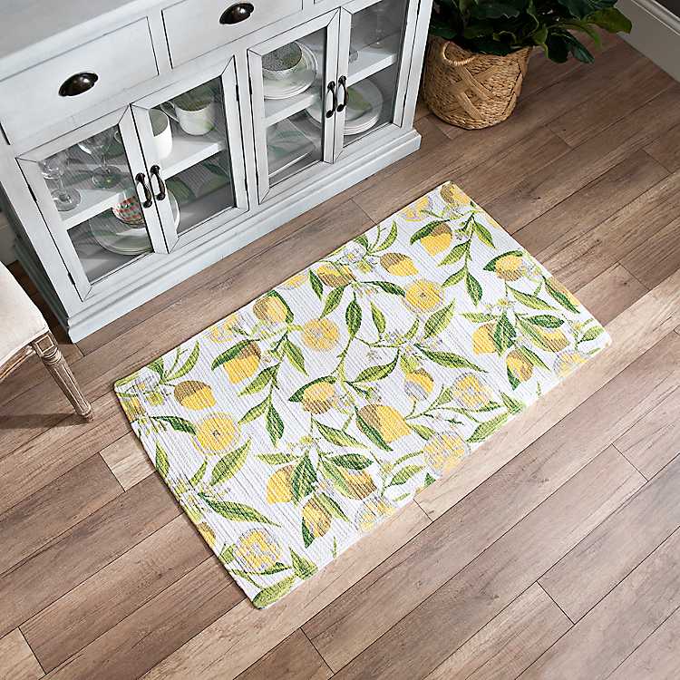 Office 39x 20 Tropical Summer Oranges and Yellow Lemons Kitchen Rugs and Mats Machine Washable Area Rugs Non Slip Rug Absorbent Mat Carpets for Floor Kitchen Bathroom