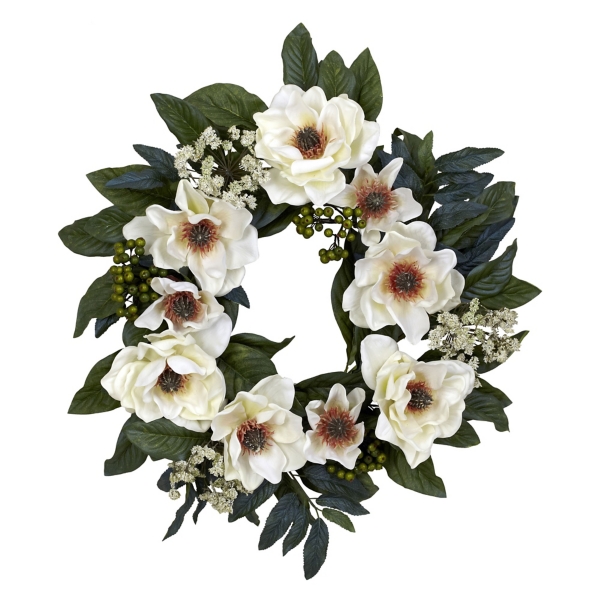 White Magnolia and Berry Wreath | Kirklands Home