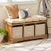Barnwood Wooden Storage Bench with Totes