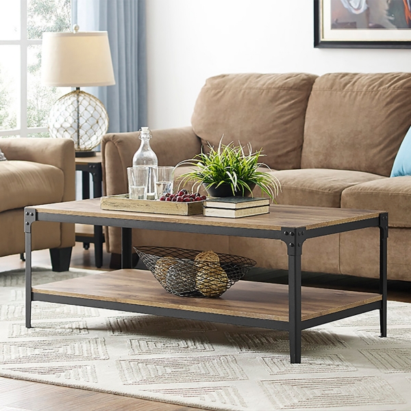 Barnwood Angle Iron Coffee Table