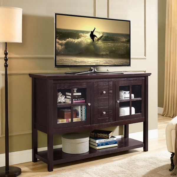 Espresso Wood Buffet TV Stand Kirklands Home