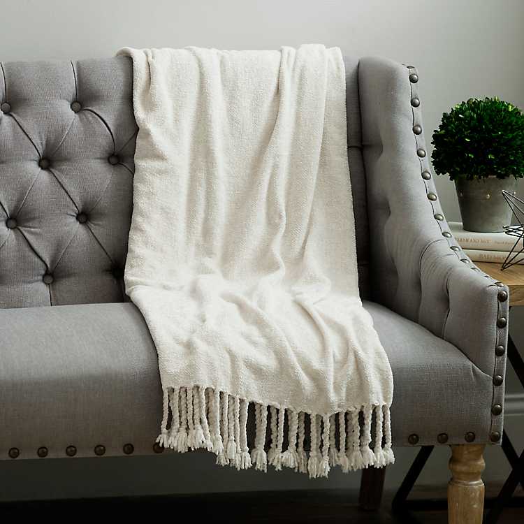60 x 80 Inch- Super Soft Warm Decorative Blanket with Tassels for Chair Beige Knit Woven Chenille Blanket Versatile for Twin Bed Sofa and Living Room Bedsure Throw Blanket for Couch 