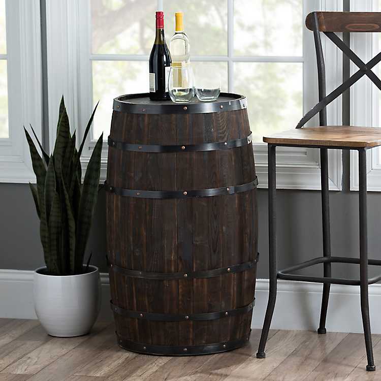 Whiskey Barrel Table Kirklands Home, Wine Barrel Side Table Outdoor
