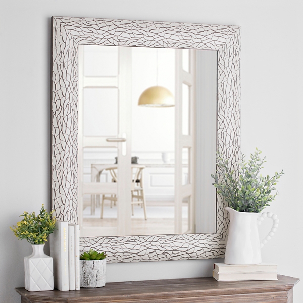 White Bark Framed Wall Mirror 29 4x35 4 In Kirklands
