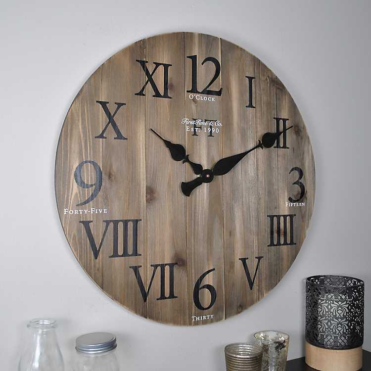 Rustic Barnwood Wall Clock 24 In Kirklands - Rustic Reclaimed Wood Wall Clock