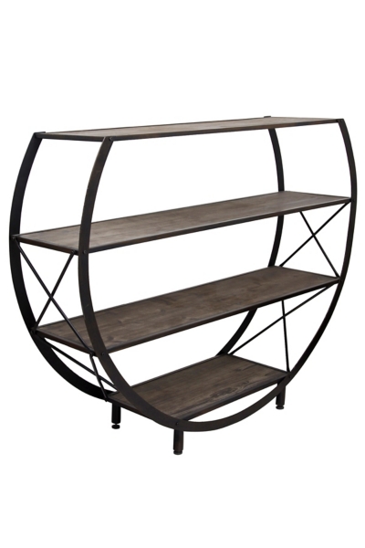 Santa Monica Circular Wood and Metal Bookcase Kirklands Home