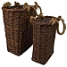 Willow Baskets with Rope Handles, Set of 2