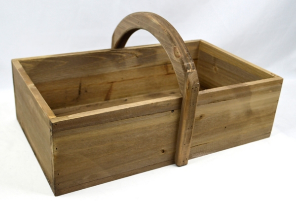 wooden basket with handle