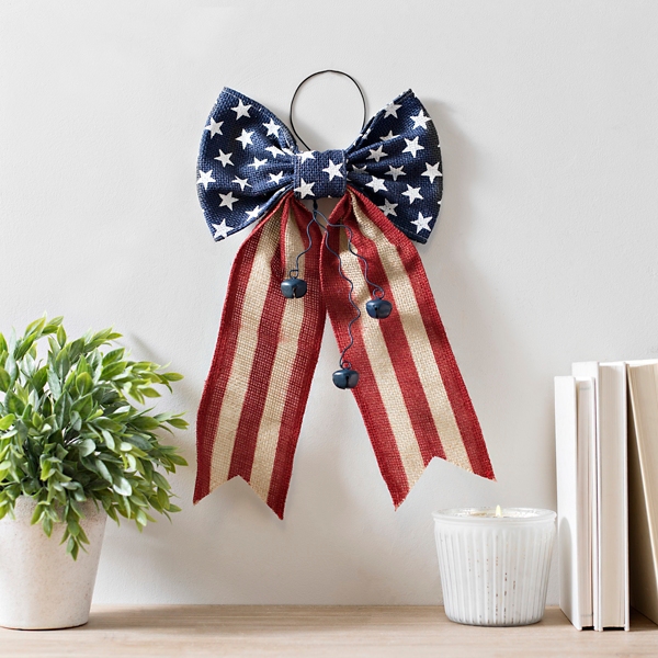 Stars And Stripes Burlap Bow Kirklands