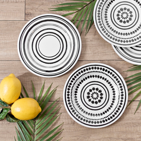 Black and 2025 white salad plates