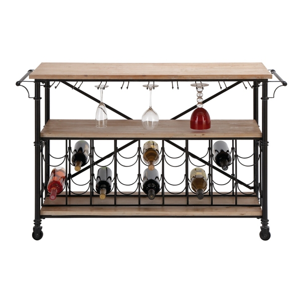 Wood And Metal Console Table With Wine Storage Kirklands