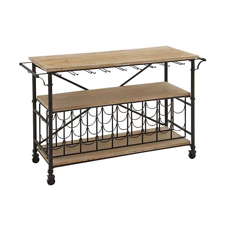 Metal Console Table With Wine Storage, Wine Bar Console Table