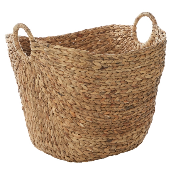 Round Braided Seagrass Basket, Natural