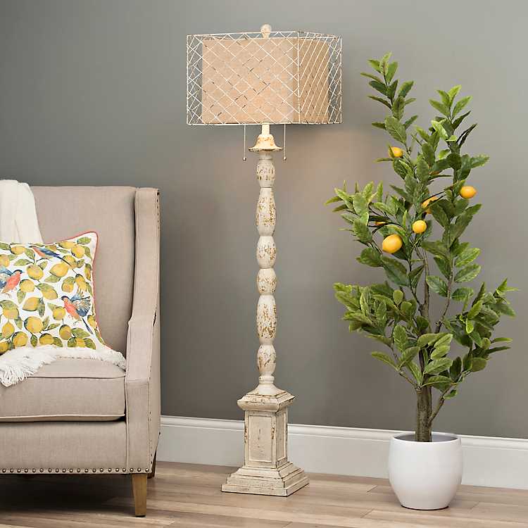 Holcomb White Floor Lamp Kirklands Home, Kirkland Rustic Cream Table Lamp