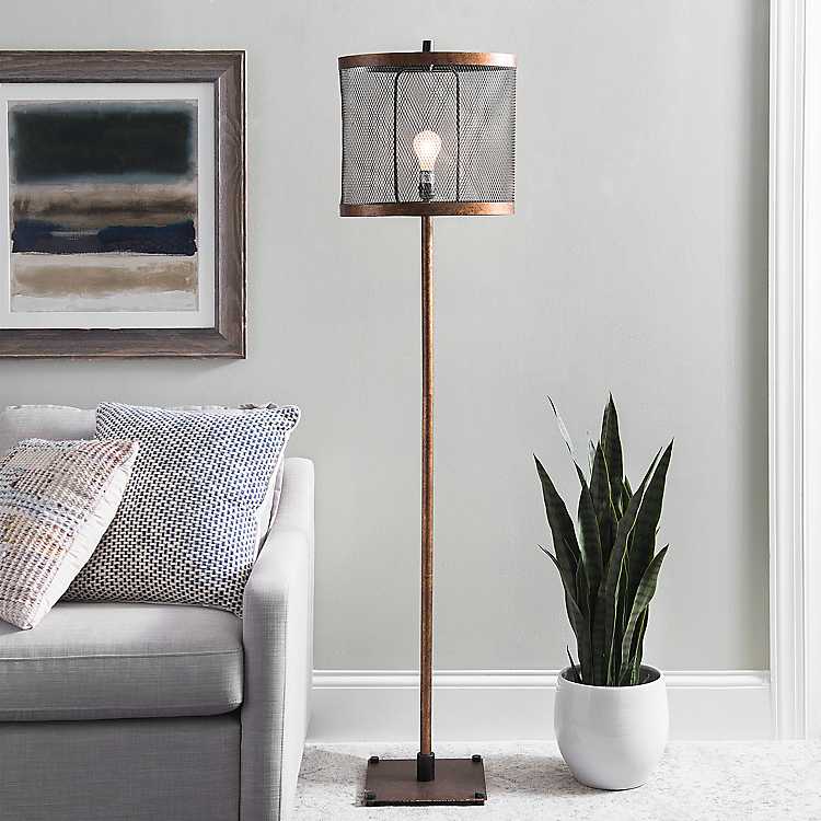 Golden Bronze Cage Edison Floor Lamp, Broyhill Floor Lamp