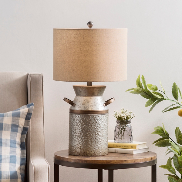 farmhouse galvanized table lamp