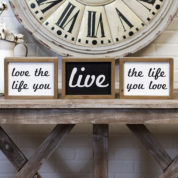 Love The Life You Live Framed Plaques Set Of 3 Kirklands