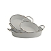 Round White Enamel Trays, Set of 3