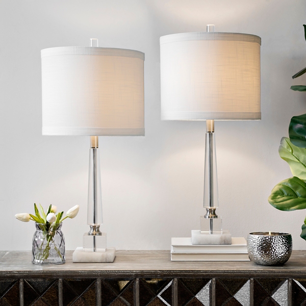 Tapered Crystal Column Table Lamps, Set of 2 Kirklands Home