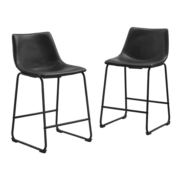 Black Faux Leather Counter Stools, Set of 2 Kirklands Home