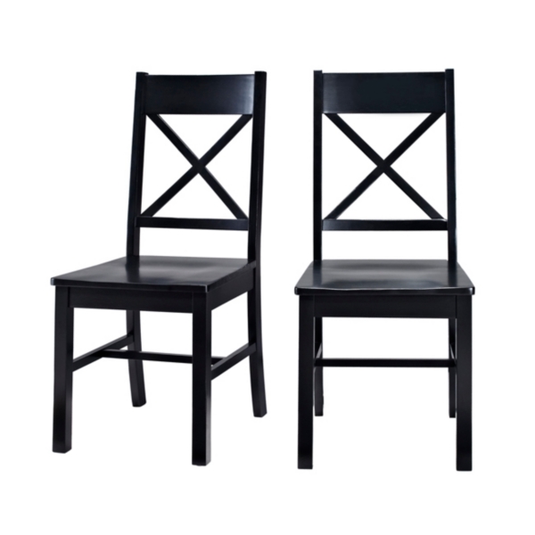 Black solid 2025 wood dining chairs