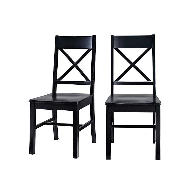 Antique Black Wood Dining Chairs Set, Distressed Black Dining Room Set