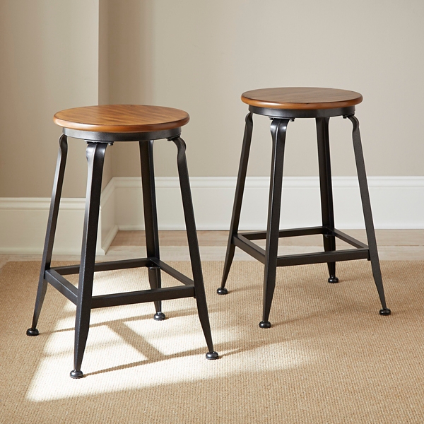 Jaxon Wood and Metal Counter Stools Set of 2