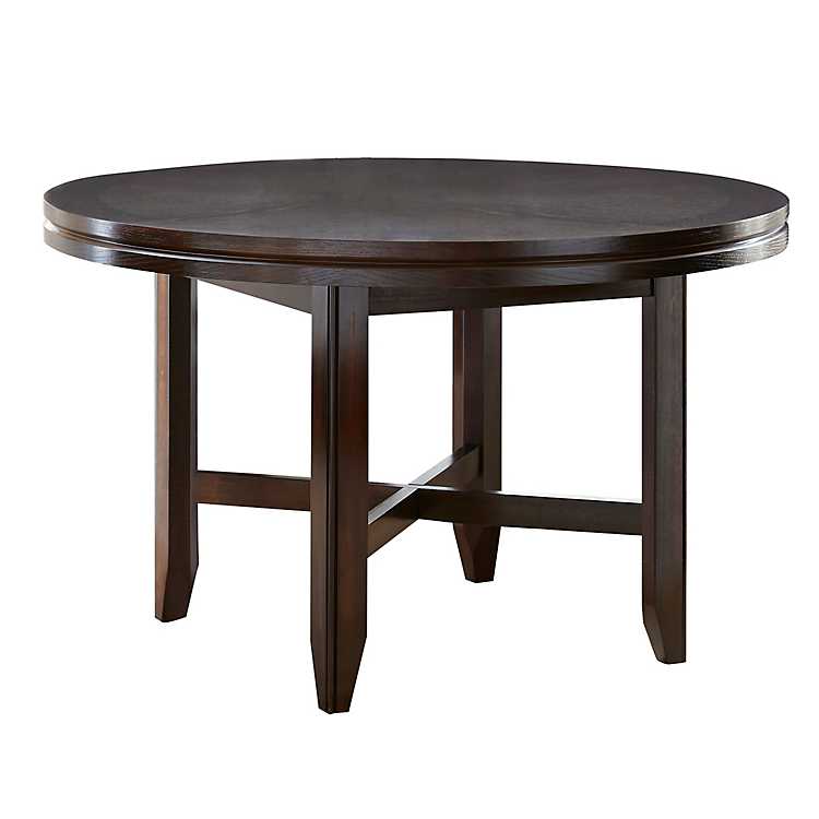 Hughes Round Dark Oak Dining Table 52, Round Dark Oak Dining Table