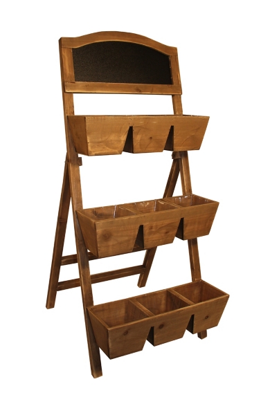 Wood 9Potted Plant Stand with Chalkboard Kirklands Home