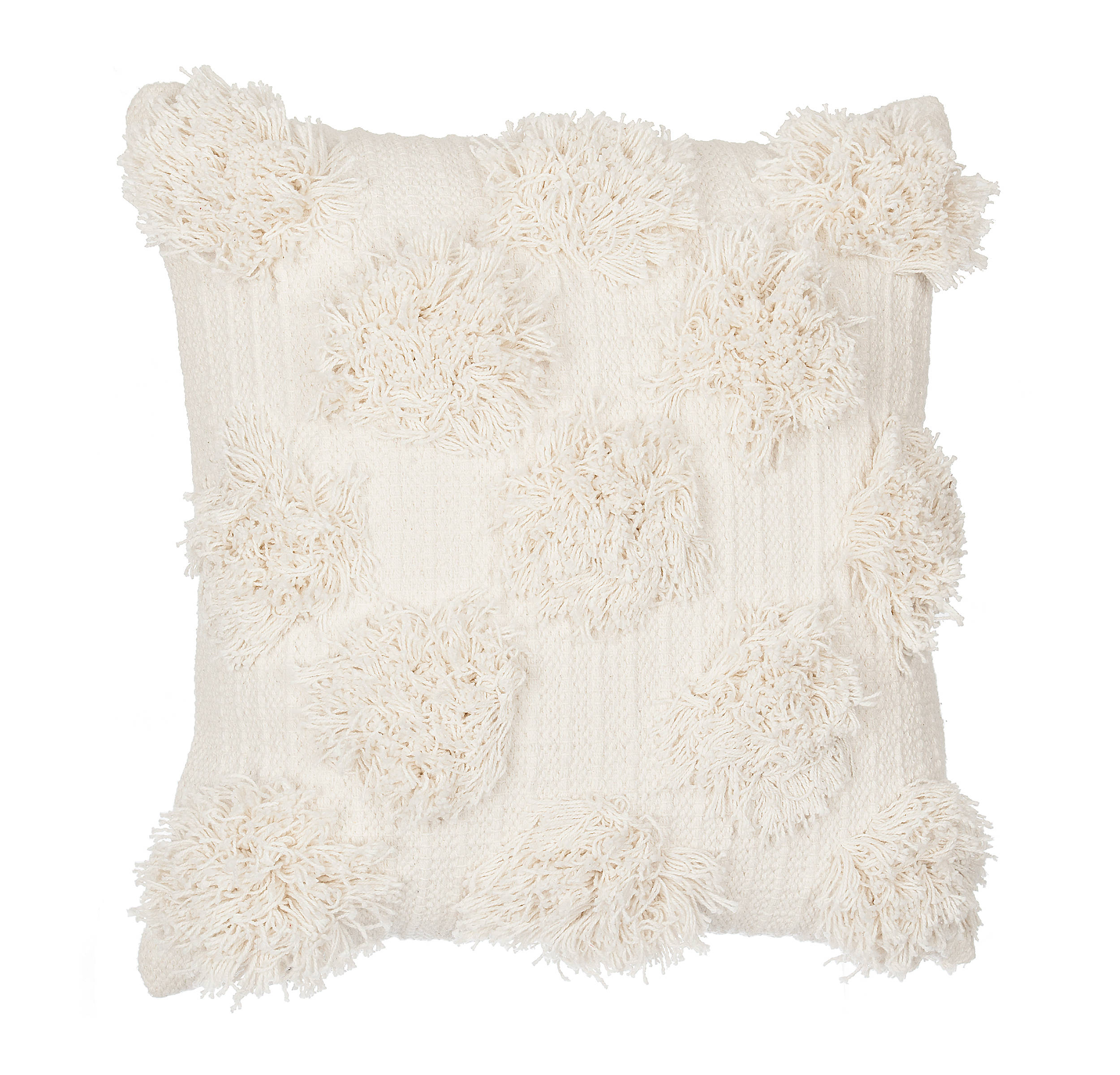 Shop Ivory Shaggy Dot Pillow from Kirkland's on Openhaus
