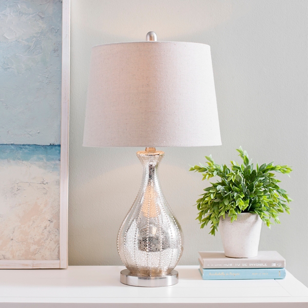 silver mercury glass table lamp