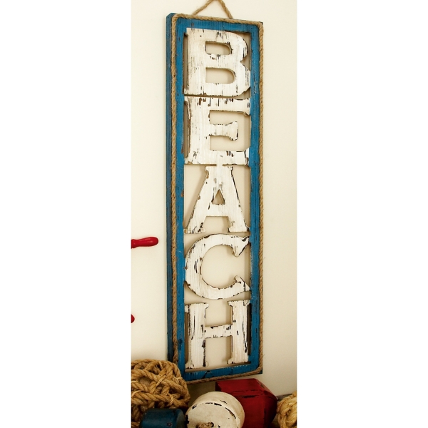 Wood Cut-Out Beach Hanging Wall Plaque