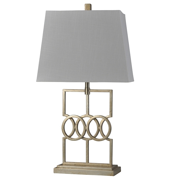 silver geometric table lamp