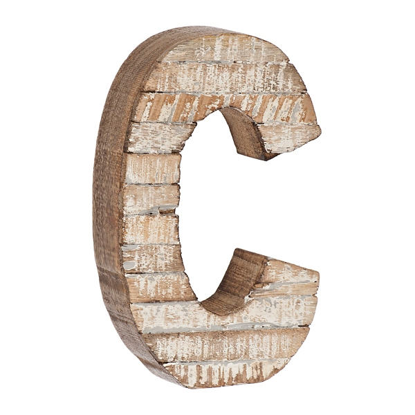 decorative wooden letter c