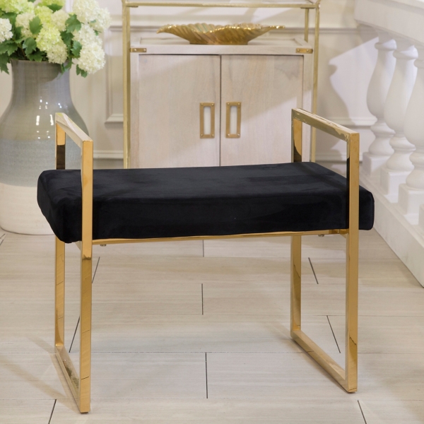 Gold And Black Vanity Bench Kirklands