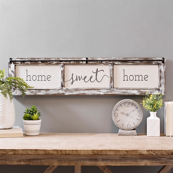 15 x 8 Wood & Metal Home Sweet Home 4 Wall Hooks | at Home