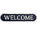 Blue and White Metal Welcome Plaque